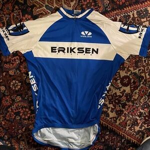 Eriksen Blue and White Cycling Jersey. Large.